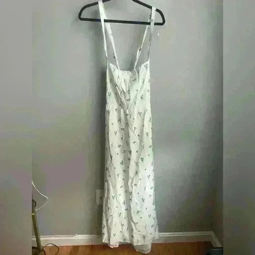 NWT! SHOW ME YOUR MUMU MARMONY MIDI DRESS in BLUE WHITE FLORAL PRINT SIZE XXL - Picture 5 of 6